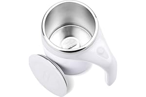 FOXNSK Automatic Magnetic Stirring Coffee Mug, Self Stirring Mug Magnetic Stirring Cup Rotating Home Office Travel Mixing Cup Suitable for Coffee/Milk/Tea/Hot Chocolat (White)