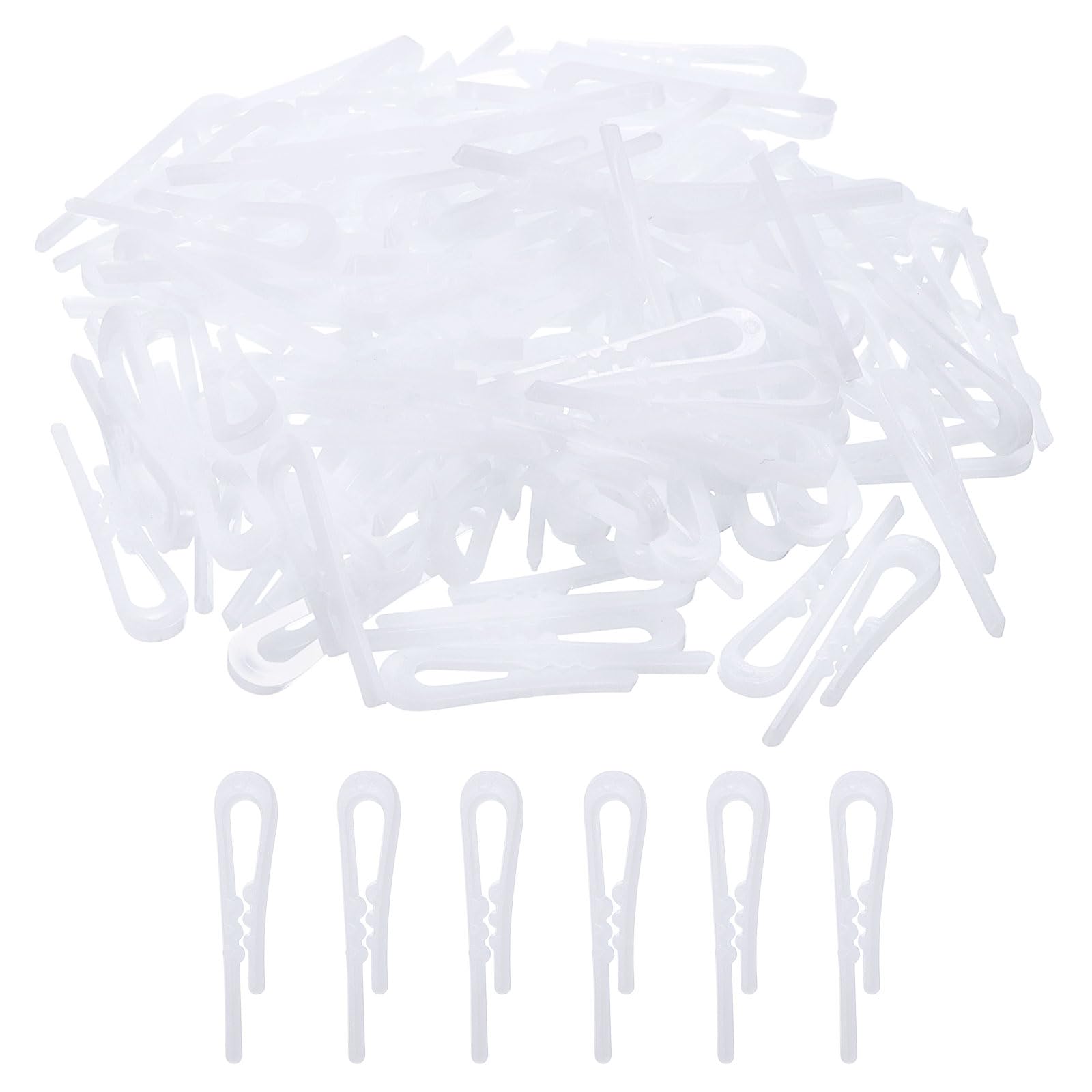 uxcell 500Pcs Durable Plastic Alligator Clips, 1.57" White U Shape Shirt Clip Clothespins with Teeth for Folding Ties, Pants, Socks, Garments