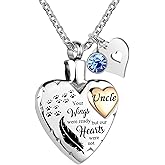 LuxglitterLin Heart Urn Necklace for Ashes Cremation Memorial Keepsake Jewelry for Loved Ones -Your Wings were Ready My Heart was Not