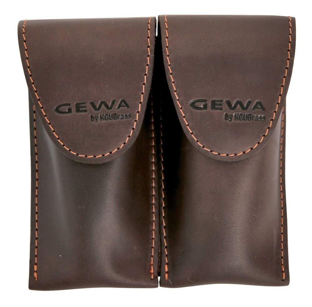 GEWA Mundstücktasche Crazy Horse Posaune braun für 2 Mundstücke