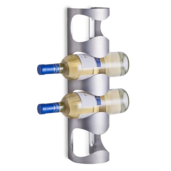 Zeller 27365 Wand-Flaschenhalter, 11.5 x 9.8 x 45 cm, edelstahl