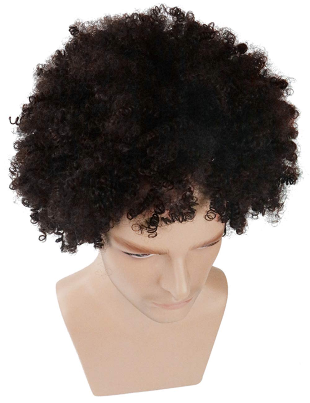 Brown Mixed Black Wigs Topwigy Men Wigs Short Kinky Curly Cosplay