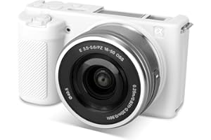 Rieibi ZVE10 Case, Soft Silicone Protective Case for Sony ZV-E10 ZVE10 Camera, Lightweight Rubber Cover for Sony Alpha ZVE10 - White