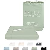 Bella Coterie Luxury Bamboo Viscose California King Size Fitted Sheet | 100% Organically Grown | Ultra Soft | Cooling for Hot Sleepers | 18" Deep Pocket [Sea Glass]