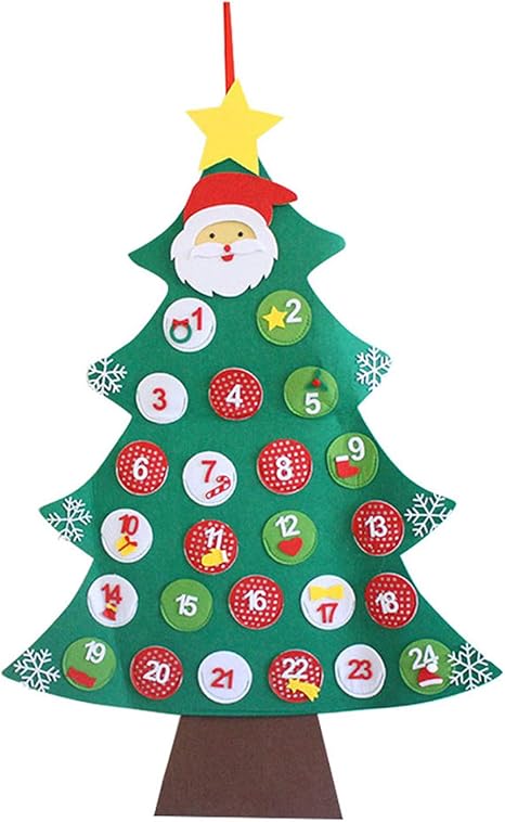 Amazon Co Jp クリスマスアドベントカレンダー24日カウントダウン装飾壁掛け飾り家の装飾を感じた ホーム キッチン