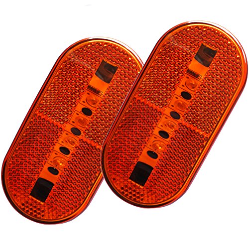 NEW SUN 2x Amber 10 LED Trailer Marker Lights Side Front Rear Clearance Lights 4" x2â€ Rectangle LED Lights