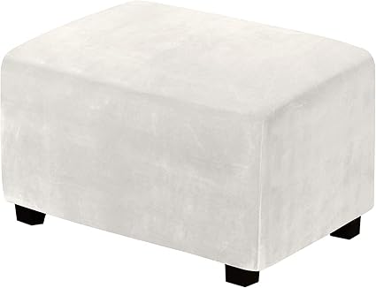 Lingky Housse De Protection Pour Pouf Extensible En Velours Veritable Housse De Protection Pour Repose Pieds En Velours Extensible Pour Repose Pieds Meubles Ottoman Ivoire Large Amazon Fr Cuisine Maison