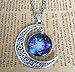 Hosaire Pendant Necklace Chain Star Moon Long Necklace for Women Lady Jewelry