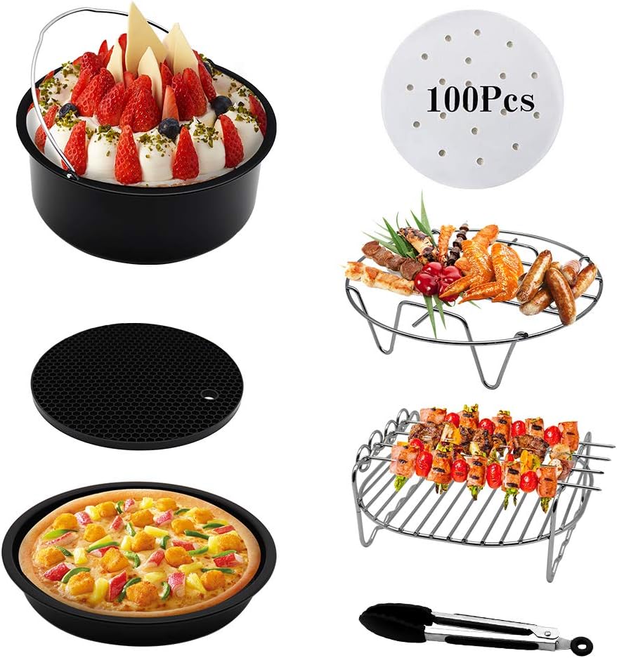 Air Fryer Accessories 7pcs for Phillips Gowise Power Airfryer XL and Cozyna Fit all 3.7QT - 5.3QT - 5.8QT