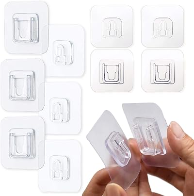 Acehome 16 Pairs Double-Sided Adhesive Wall Hooks Heavy Duty No Drill