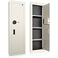 Langger Biometric Wall Safe Fingerprint Security Safe Between Studs, Hidden Gun Safe for Valuables, Rifle Shotgun Handguns (White -Large)