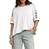 Dokotoo Women's Shirts Casual 2026 Beach Trendy Casual Summer Oversize Tops Vacation Embroidered Blouses