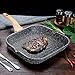 Carote Deep Square Grill Pan for Stove Top with Pour Spouts,Non-Stick Granite Coating from Switzerland,11-Inch,Black