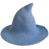 Aniler Men's and Women's Halloween Witch Hat Wool Knitted Cap for Party Masquerade Cosplay Costume Accessory Daily