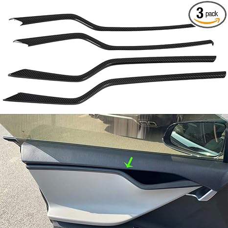 Obl Car Inner Door Trim Cover Interior Mouldings Trims 4 Pcs For Tesla Model S 2016 2019 Abs Plastic Car Accessories