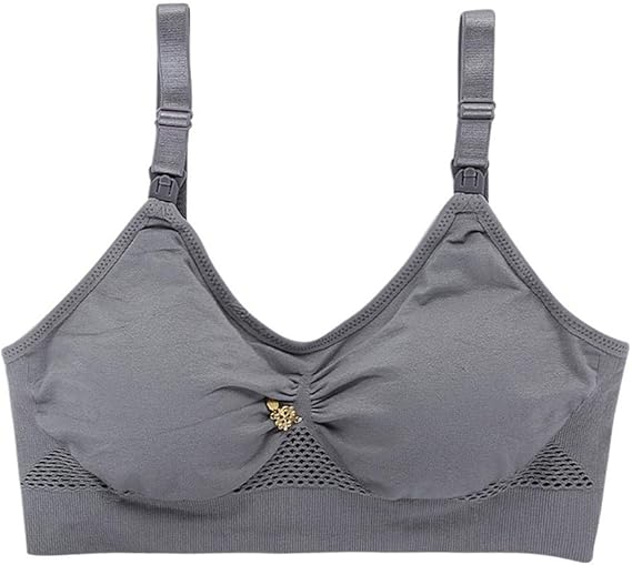 Amazon マタニティブラ 前開き 授乳用ブラ ブラジャー 授乳下着 妊娠ブラ 柔らかい 通気 快適 高弾力性 おしゃれ フロントオープニング 産前 産後 女性 母 マザーズ 育児 出産準備 Xlグレー ブラジャー 通販