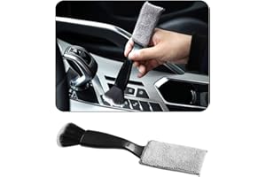 Smeyta Double Head Brush for Car Cleaning, Detailing Interior and Exterior - Soft Bristles (Black, 1 Pack)