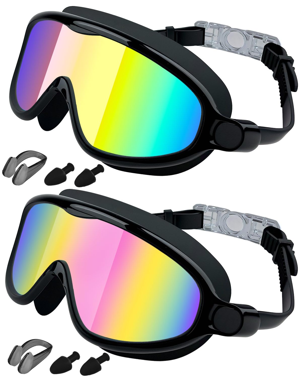 Photo 1 of Rantizon Kids Swimming Goggles 2 Pack, Anti Fog&UV Kids Goggles for Boys Girls, No Leak Wide View Swim Goggles for Child 3-14