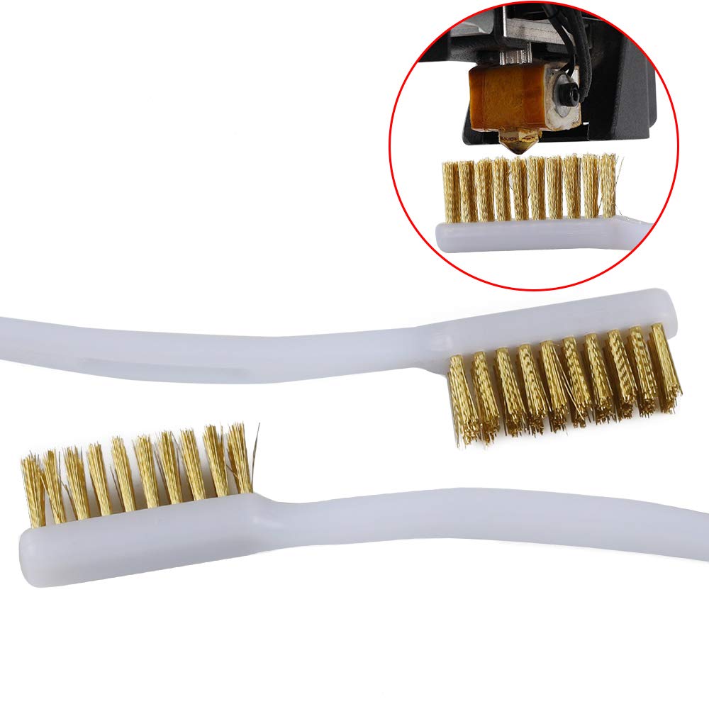 Amazon Com Bczamd 3d Printer Nozzle Cleaning Copper Wire Toothbrush Tool Copper Brush Handle Hot Bed Cleaning Toothbrush 2pcs Industrial Scientific