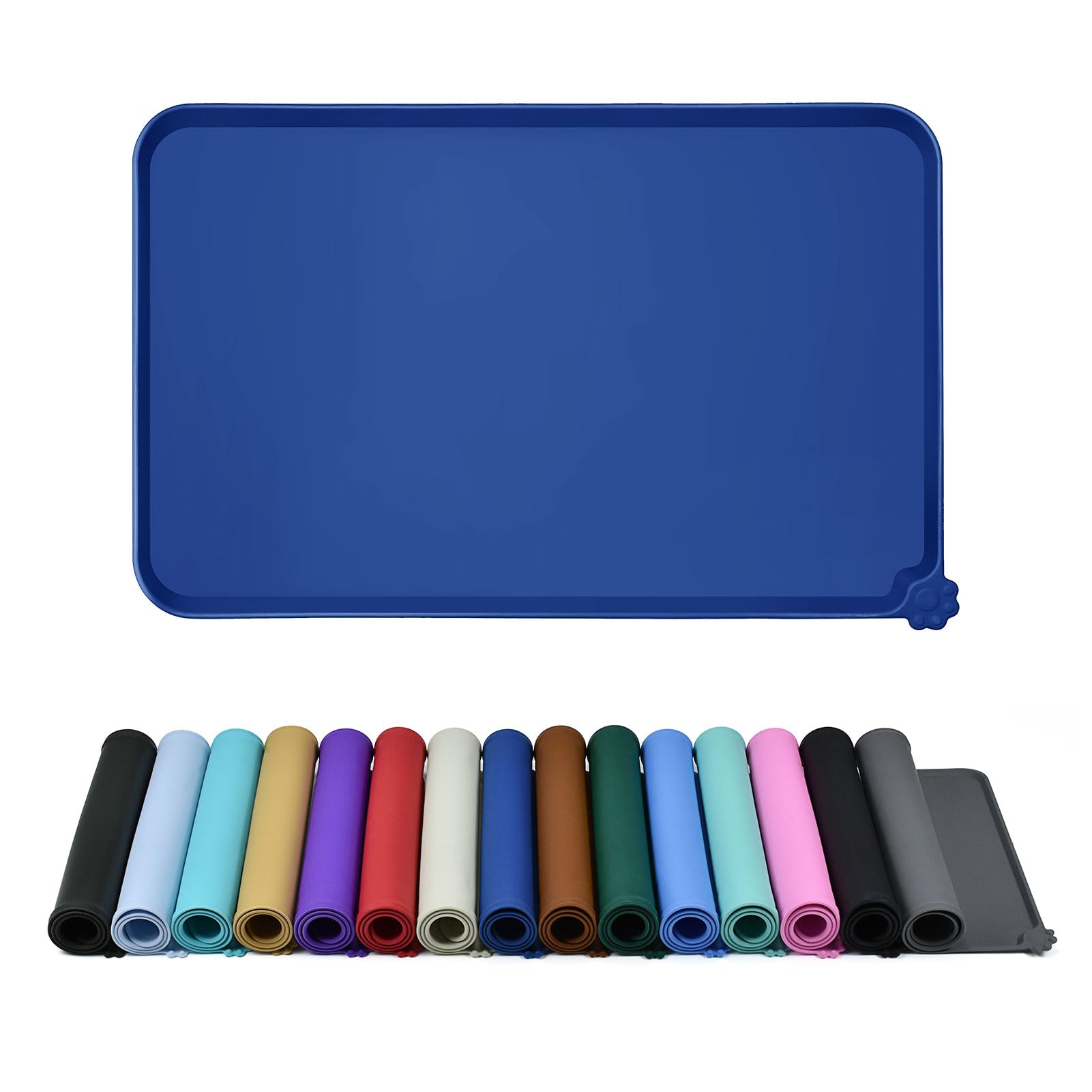 Photo 1 of Reopet Waterproof Pet Feeding Mat with High Raised Edges, Heavier and Thicker Placemats for Cat Dog Water Bowl with BPA Free, Dogs Cats Food Mats for Messy Drinkers to Prevent Spill and Protect Floors
