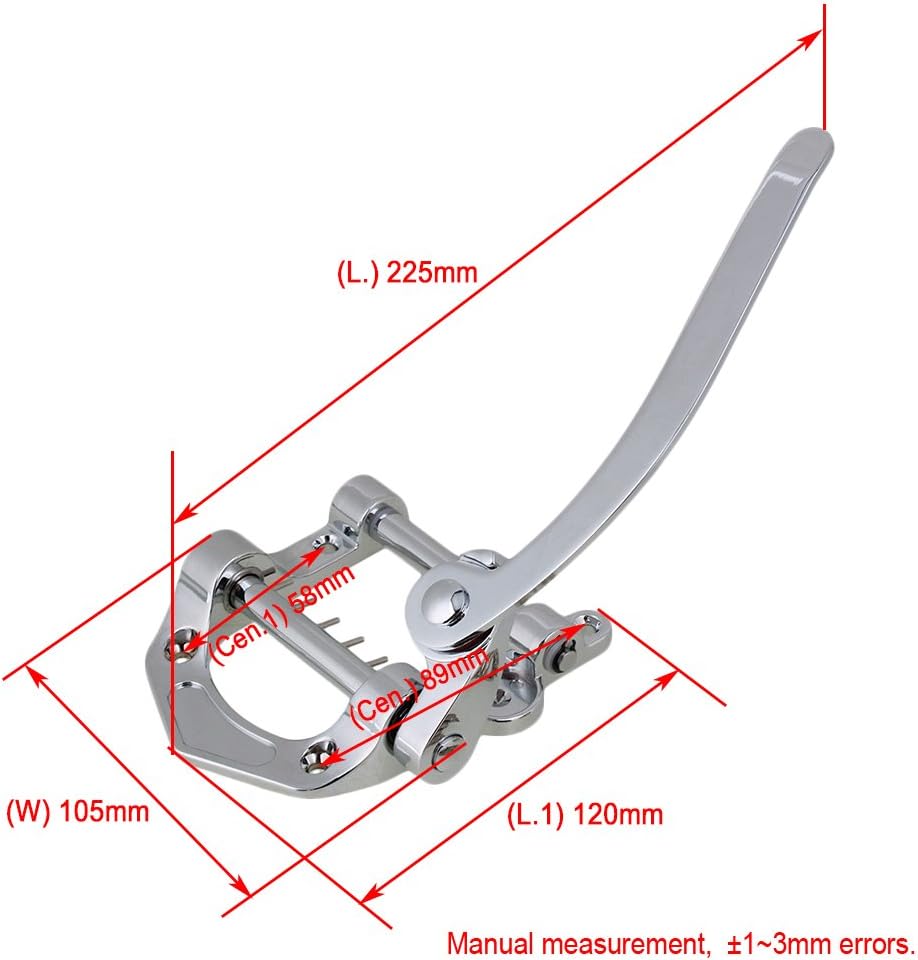 Yibuy 224 x 985mm zinc alloy silver electric guitar vibrato unit large bridge suitable for right hand use - Image 5