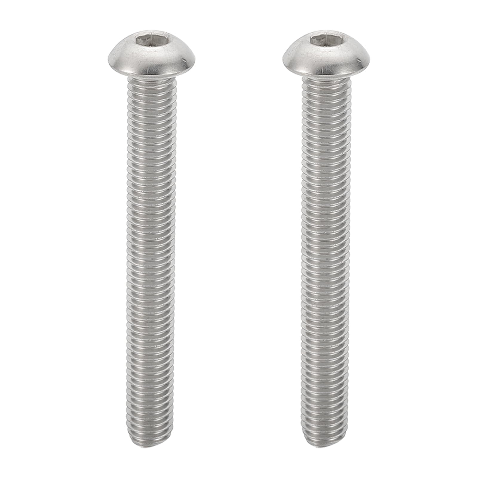 PATIKIL M10-1.5x75mm Button Head Socket Cap Screws, 2 Pcs 304 Stainless Steel 18-8 Hex Socket Cap Screw Bolts Allen Hex Drive Full Machine Thread