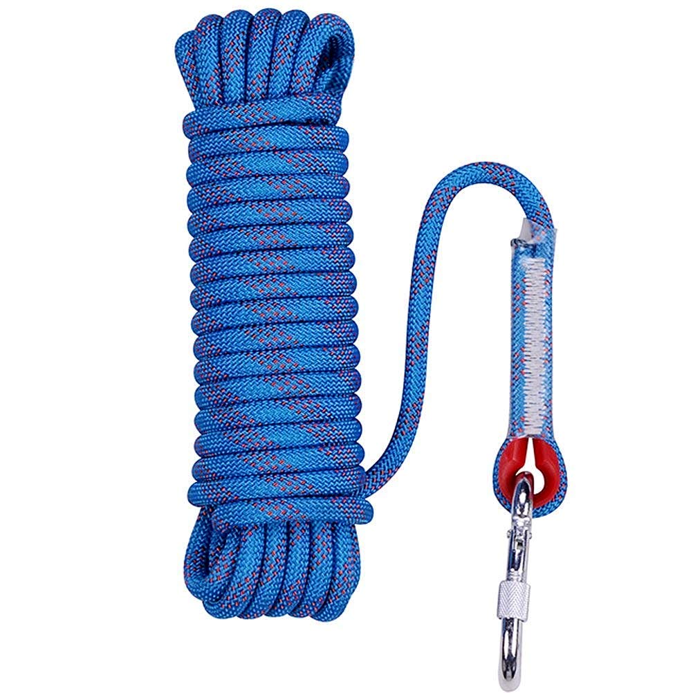 Aoneky 49ft 10mm Static Rope - Polyester Rope for Climbing, Rescue, Arborist Work, Camping & Towing, UV Resistan