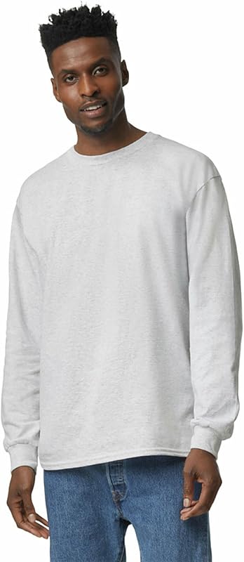 Lot de 2 t-Shirts à Manches Longues en Coton pour Homme, Gris cendré (Lot de 2), S