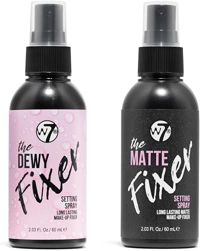 W7 The Fixer Duo Setting Spray 2Pcs Dewy Matte Finishes Makeup Fixer