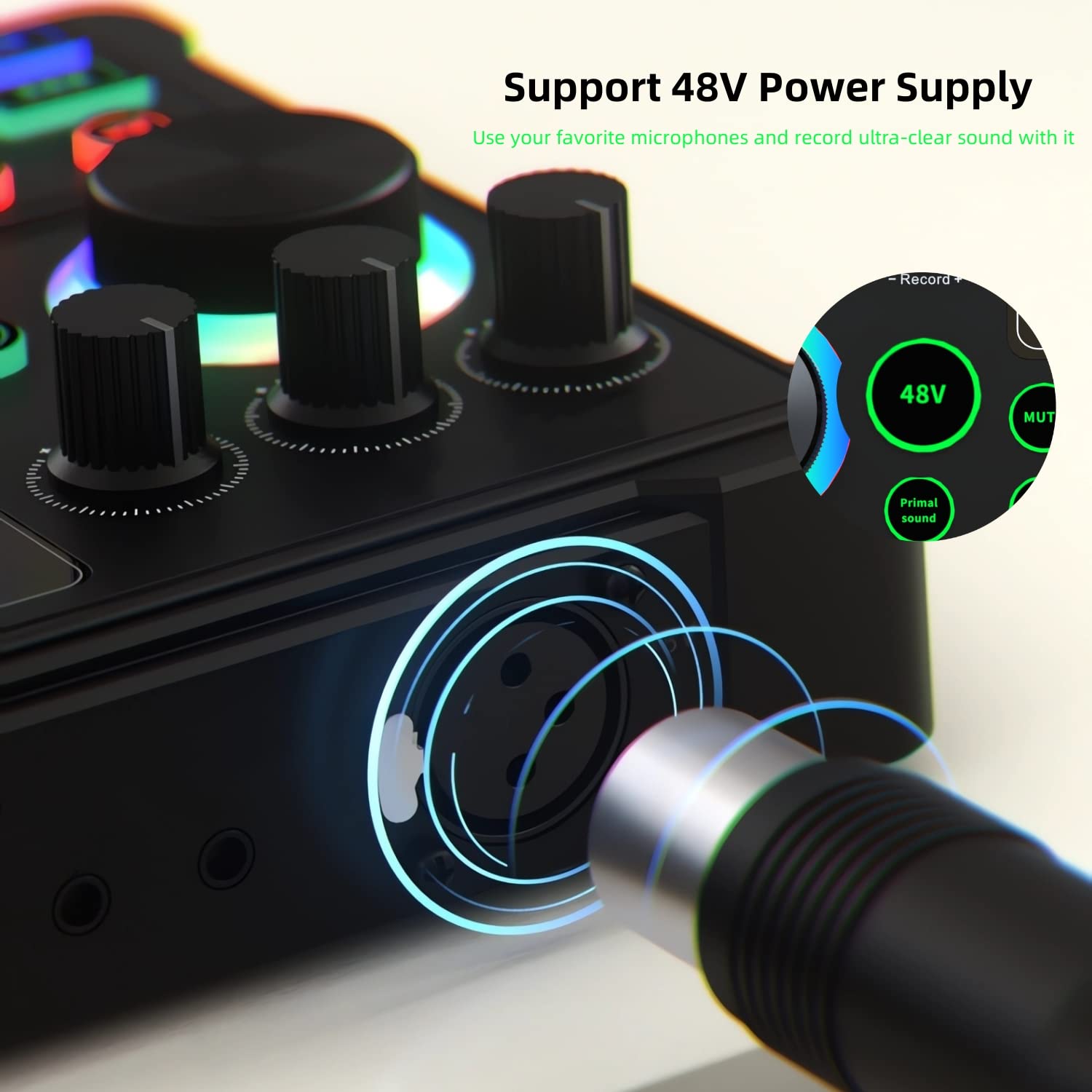 Podcast Equipment Bundle, 48V XLR Podcast Microphone Bundle, Voice Changer with Adjustable Mic Stand, Studio Condenser Microphone for Smartphone, PC, DJ, Video Recording, Streaming, Gaming and Singing