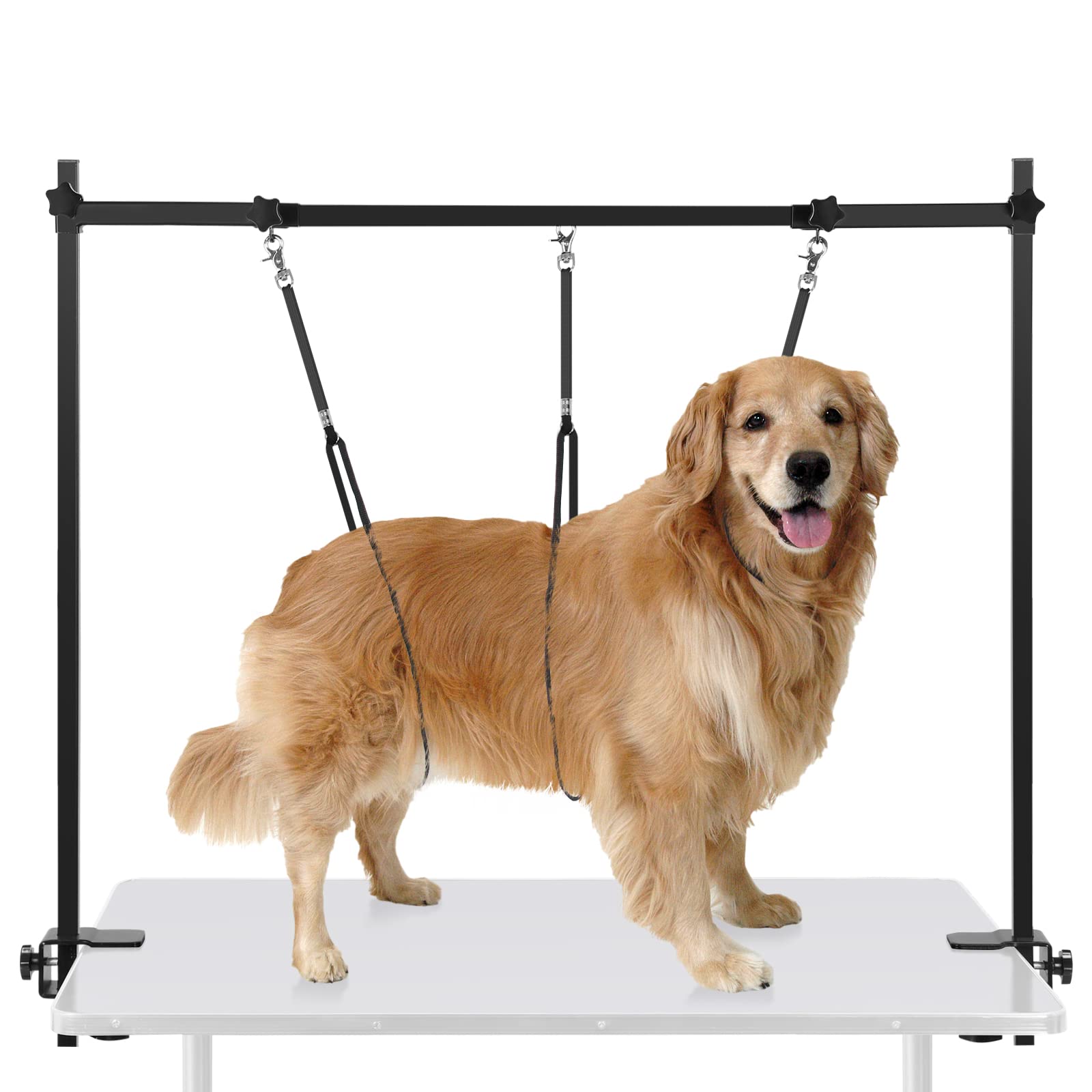 HIDOG Dog Grooming Arm with Clamp, H-Shape Adjustable Dog Grooming Table Arm with Loop Noose, Height and Width Adjustable Pet Grooming Supplies for Dogs and Cats