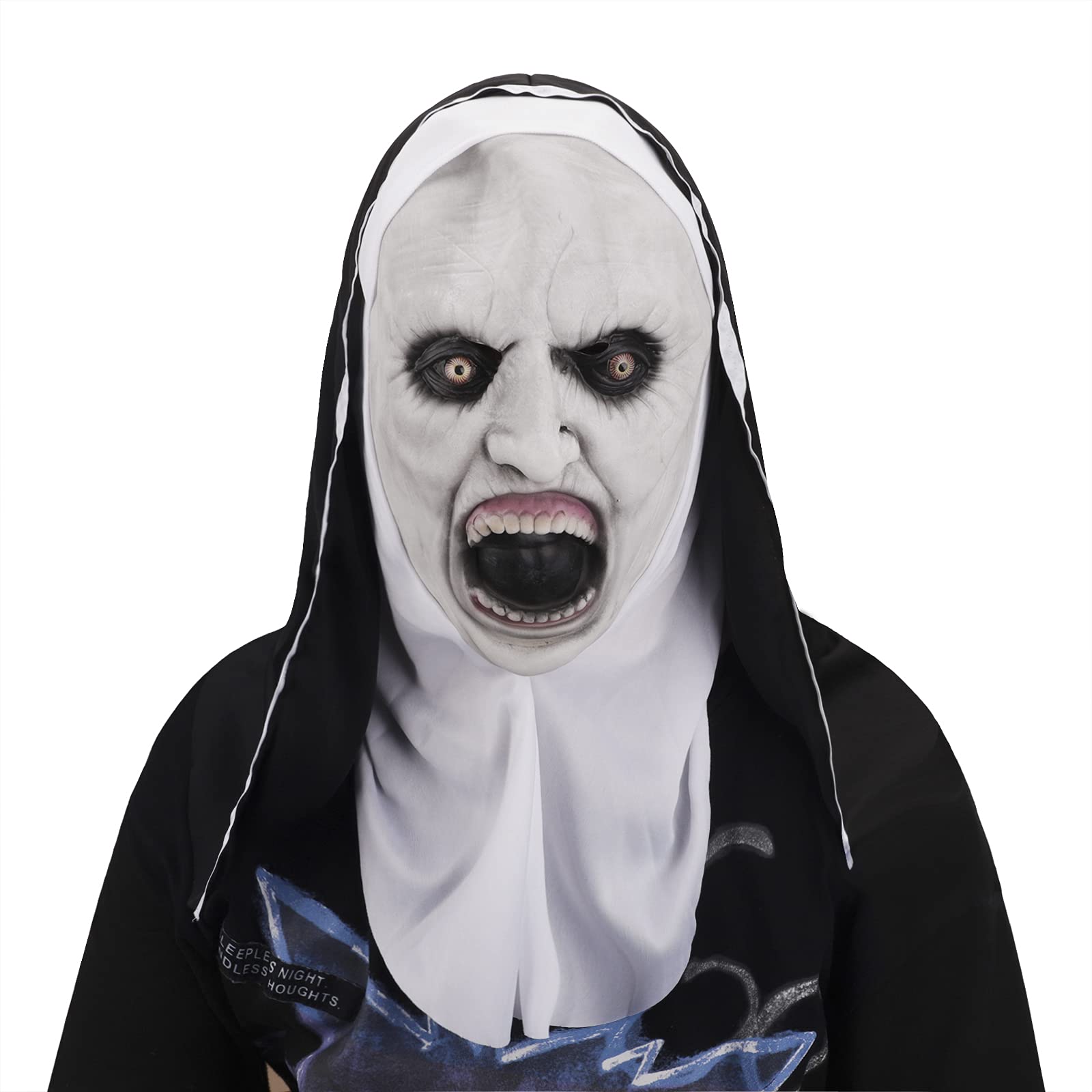 IPENNY Scary Monster Mask - Creepy Ugly Halloween Costume, Cosplay, Party Fancy Dress for Adults and Kids (Style: Nun 2)