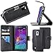 i-Blason Synthetic Leather Book Folio Wallet Case, Convertible Stand, Credit Card Holder for Samsung Galaxy Note 4 - Black