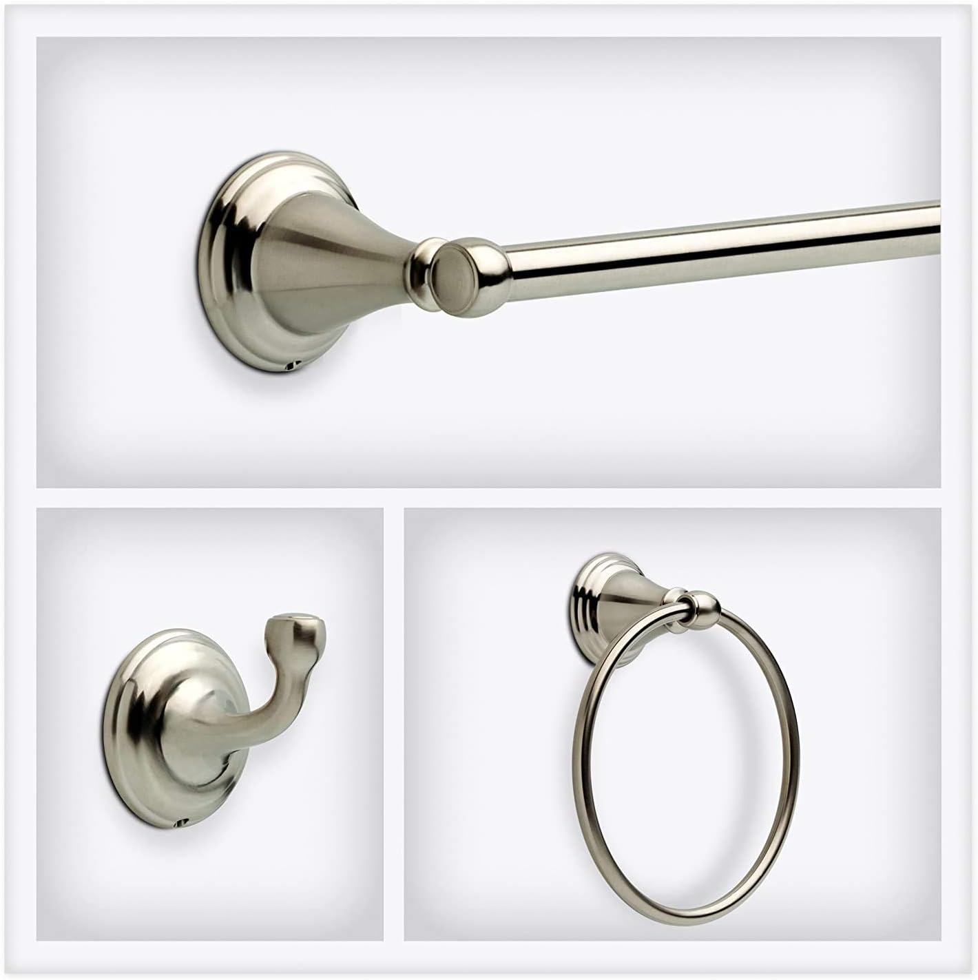 Delta Faucet 79646-BN Windemere Towel Ring, Satin Nickel - Delta Windemere Brushed Nickel - 