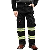 BOCOMAL FR Pants High Visibility Cargo Pockets Flame Resistant Hi-Vis Workwear Water & Oil Repellent Finish