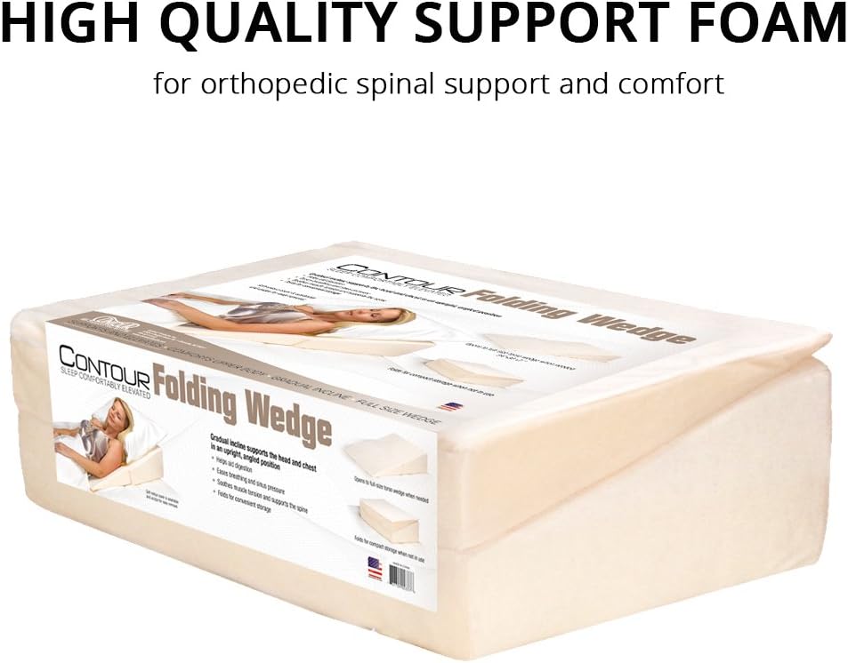 Folding Bed Wedge (12X24X24) Provides Gradual Support for Acid Reflux by Contour Products: Health & Personal Care