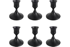 AUMAYCO Vintage Black Taper Candle Holders Set of 6, Metal Candlestick Holders Elegant Handcrafted Décor for Weddings, Dining & Meditation,Table Centerpiece, Party, Christmas Decoration or Home Decor