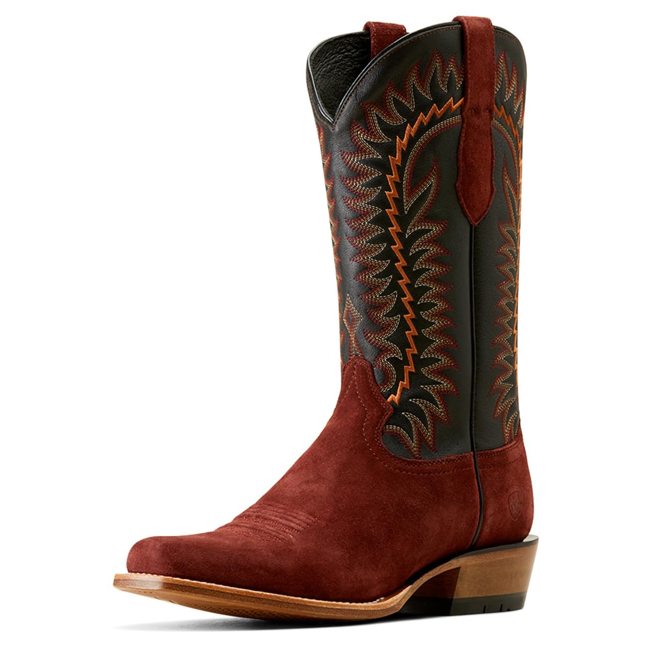ARIAT Men’s Futurity Time Cowboy Boot, Black/Mahogany Roughout, 9.5 Wide