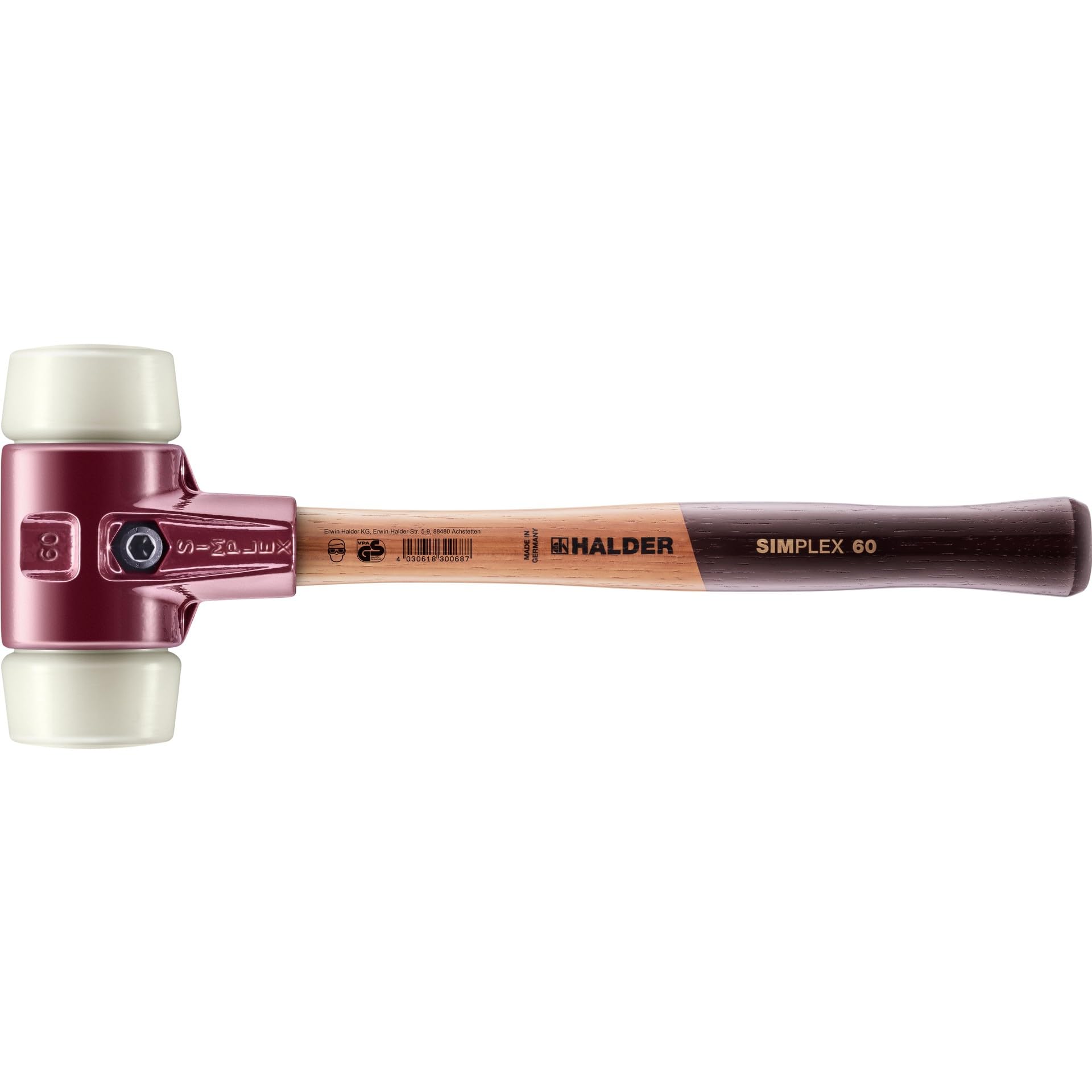 Halder 3008060 60 mm 3008 Nylon "Simlpex" EH Soft-Face Mallet - Multi-Colour