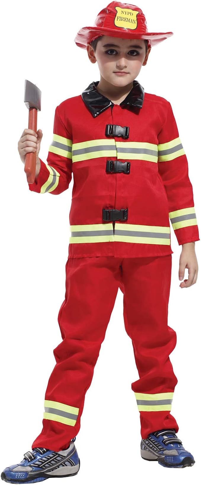 LuBHnna Kids Fire Fighter Costume - Tops,Pants,Hat Set - Children’s