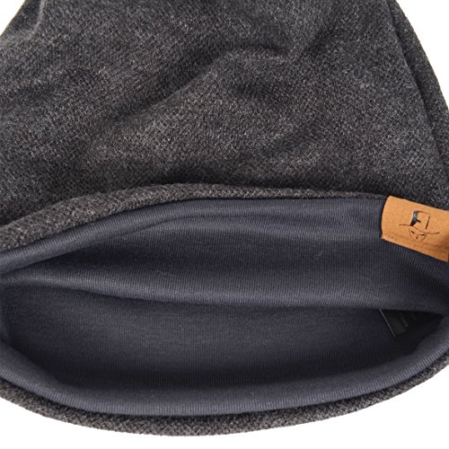 Men's Cool Cotton Beanie Slouch Skull Cap Long Baggy Hip-hop Winter Summer Hat (Grey)