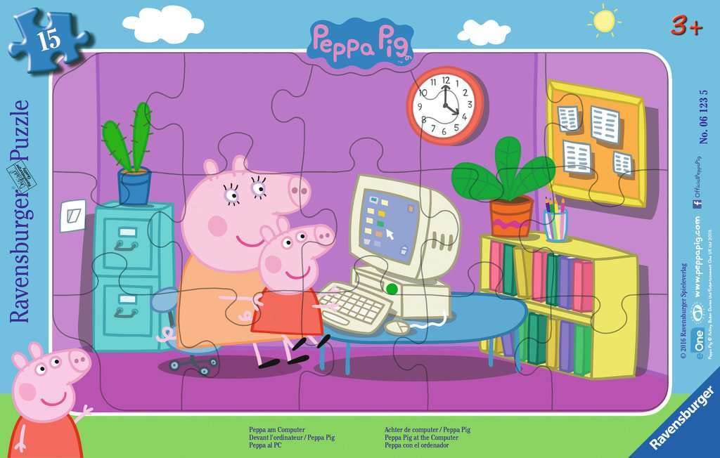Ravensburger – 06123 – Peppa Pig in Front of The Computer 15-Piece Jigsaw Puzzle