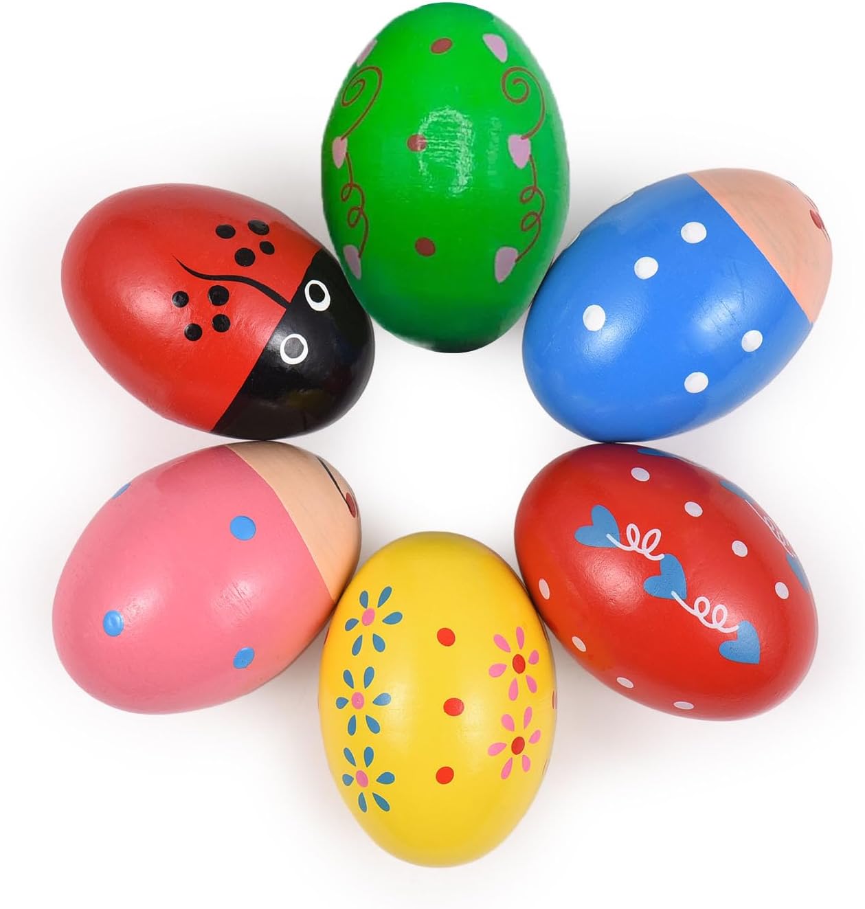 Wooden Shake Eggs Percussion Instrument Fun Musical Egg for Party Easter Basket Stuffers Educational Rhythm Toy All Ages