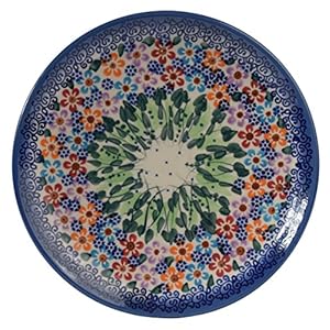 Traditional Polish Pottery, Handcrafted Ceramic Dessert Plate 19cm, Boleslawiec Style Pattern, T.102.Daisy