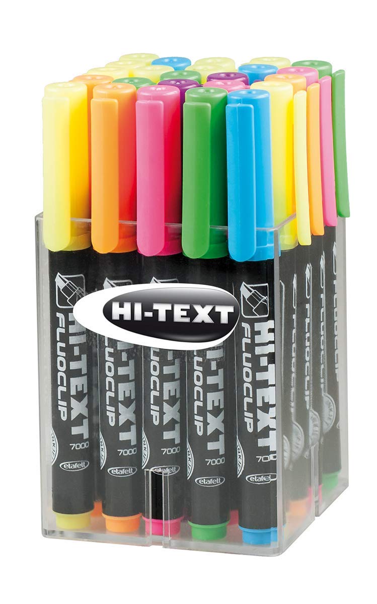 Hi-Text 7000 Fluoclip Jar 24 Highlighters Chisel Tip
