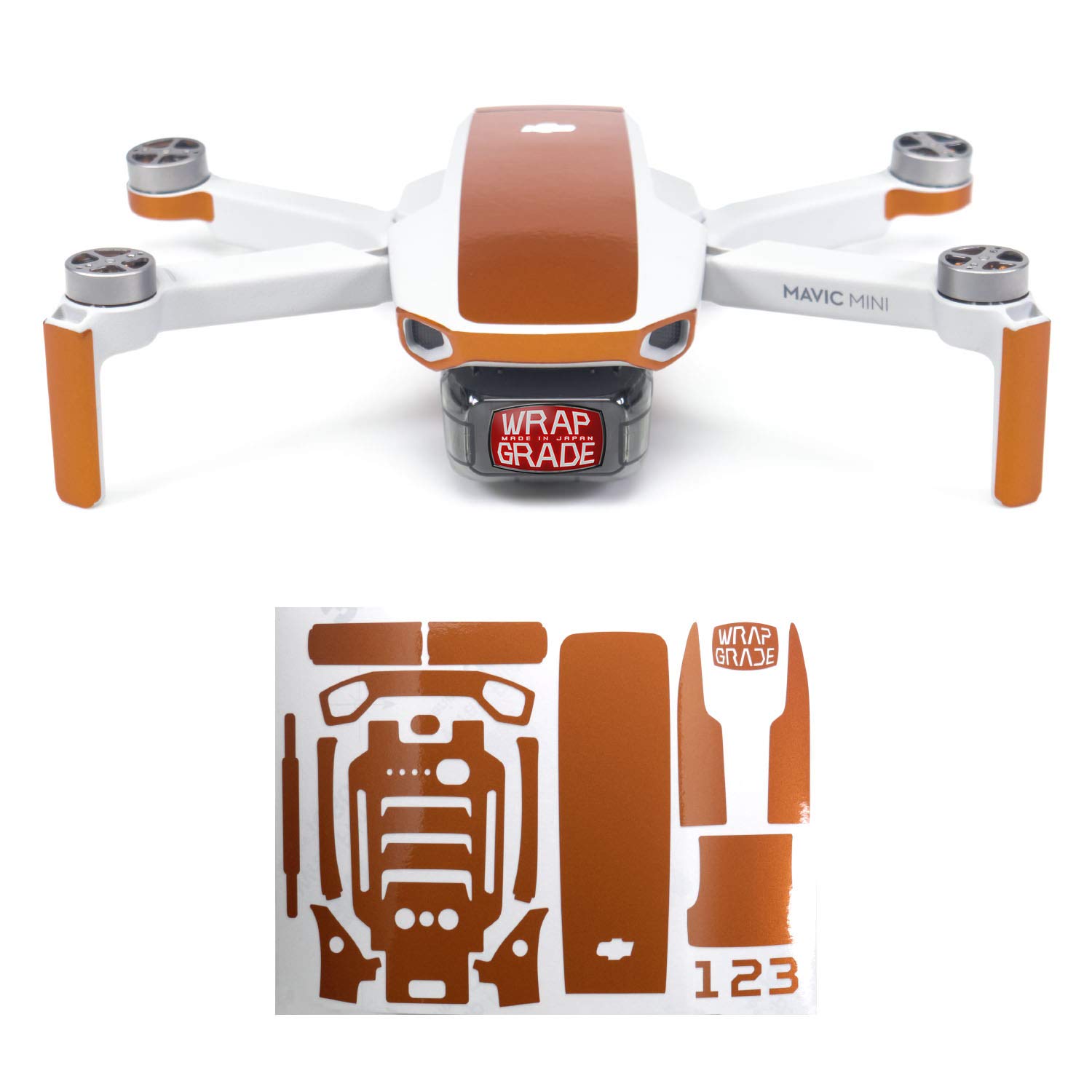 Wrapgrade Skin Sticker compatible with Mavic Mini | Accent Color (BUTTERFLY COPPER)
