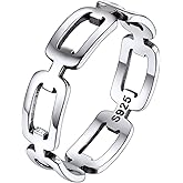 Silvora 925 Sterling Silver Cuban Link Rings, Wheat Chain Rings for Women Men Statement Stackable Jewelry for Men Size 6-13