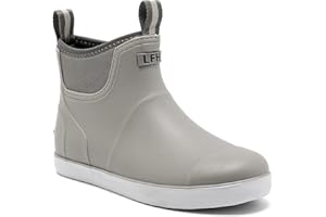 Lezzglt Mens Deck Boots, Saltwater Fishing Booties Rubber Waterproof Ankle Rain Boots, High-performance Footwear Chelsea Boots for Gardening Fishing Boating Camping Sailing