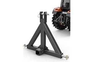 SULYTHW 3 Point 2" Trailer Hitch Receiver Heavy Duty 3pt Tractor Mover Drawbar Hitch Category 1 Compatible with BX, Kubota, John Deere, NorTrac, Kioti, Yanmar Black