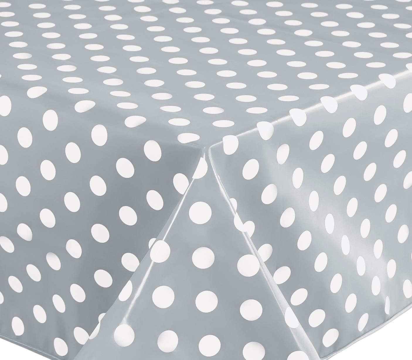 Extra Wide Oilcloth PVC Wipe Clean Tablecloth 160x240cm 62"x94" Polka